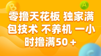 零撸天花板，独家满包技术 不养机 一小时撸满50+【揭秘】-高东资源网