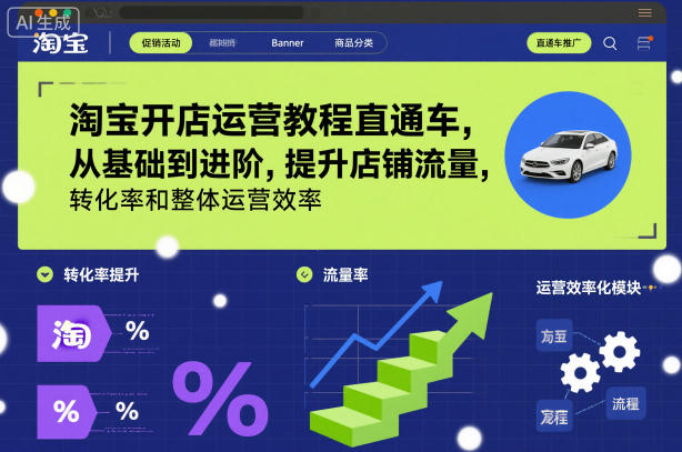 淘宝开店运营教程直通车，从基础到进阶，提升店铺流量，转化率和整体运营效率(更新11月)-高东资源网