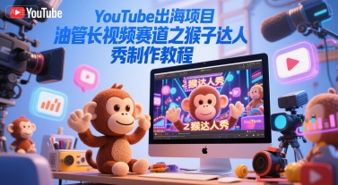 YouTube出海项目，油管长视频赛道之猴子达人秀制作教程-高东资源网