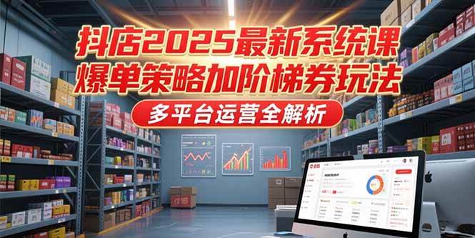 （15214期）抖店2025最新系统课，爆单策略加阶梯券玩法，多平台运营全解析-高东资源网