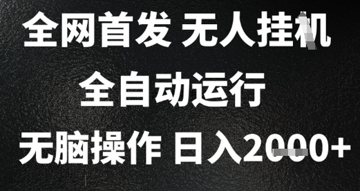 2025首发无人挂G项目，日入2k+，全自动运行，无脑操作，长期稳定 小白可玩【揭秘】-高东资源网