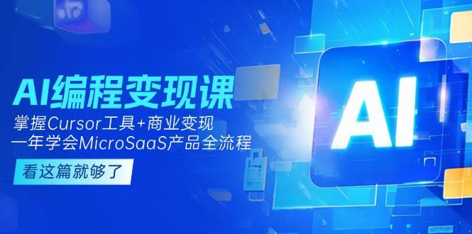 （15063期）AI编程变现课：掌握Cursor工具+商业变现，一年学会MicroSaaS产品全流程-高东资源网