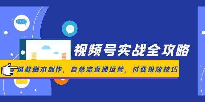 视频号实战全攻略，爆款脚本创作，自然流直播运营，付费投放技巧-高东资源网
