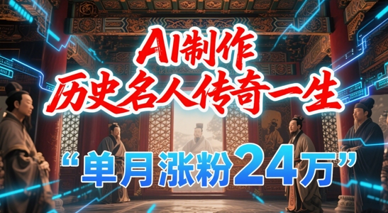 暴力起号！用AI制作历史名人传奇一生，单月涨粉24W，涨粉+变现赛道黑马来了-高东资源网