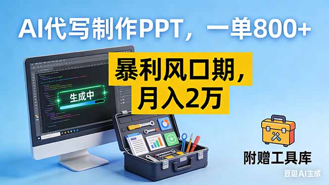AI代写制作PPT，一单800+， 暴利风口期，月入2万【附工具】-高东资源网