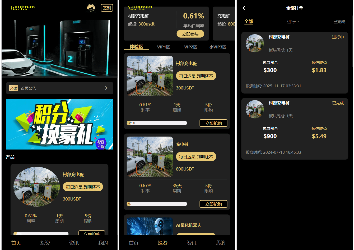 Fidelity充电桩投资理财系统源码-前端uniapp纯源码+后端PHP-高东资源网