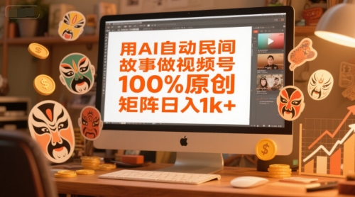 用AI自动民间故事做视频号，100%原创，矩阵日入1k+-高东资源网