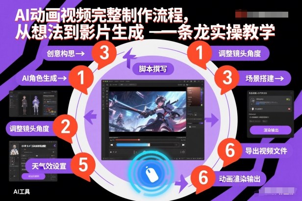 AI动画视频完整制作流程，从想法到影片生成一条龙实操教学-高东资源网