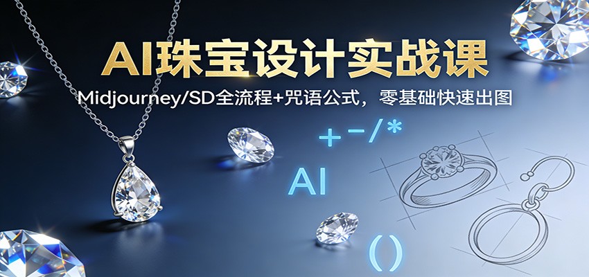 AI珠宝设计实战课：Midjourney/SD全流程+咒语公式，零基础快速出图-高东资源网