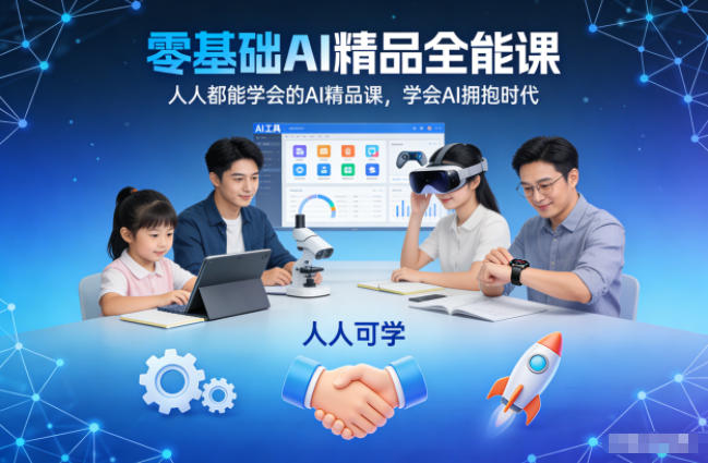 零基础AI精品全能课，人人都能学会的AI精品课，学会AI拥抱时代-高东资源网