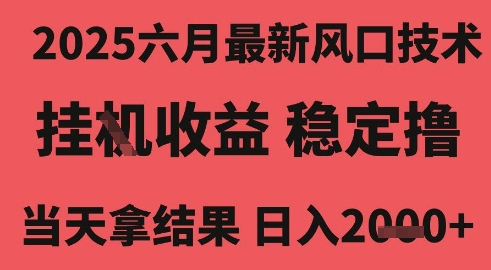 2025六月最新风口技术，无人挂G撸礼物，长期稳定 一个小时收益2k+，小白当天拿结果【揭秘】-高东资源网