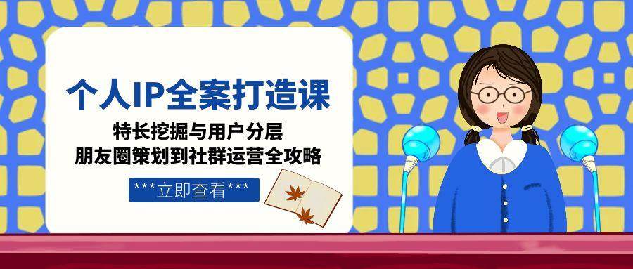 个人IP全案打造课，特长挖掘与用户分层，朋友圈策划到社群运营全攻略-高东资源网