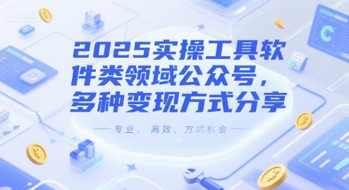 2025实操工具软件类领域公众号，多种变现方式分享-高东资源网
