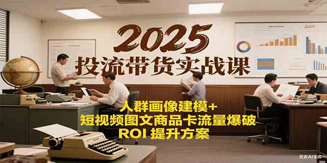 2025投流带货实战课：人群画像建模+短视频图文商品卡流量爆破ROI提升方案-高东资源网