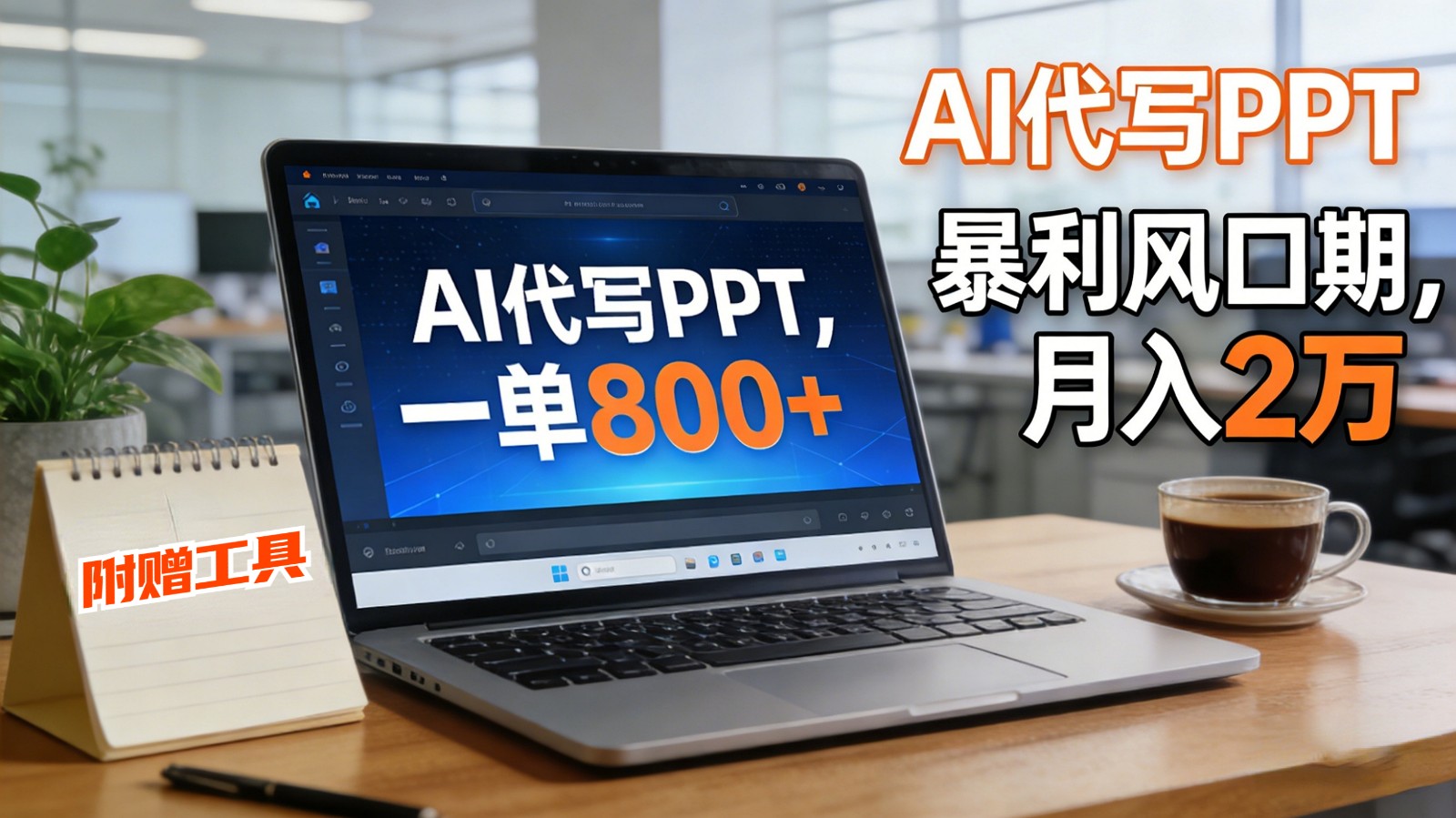 AI 代写做 PPT！一单狂赚 800+，风口期月入 2 万(工具 + 提示词直接送)-高东资源网