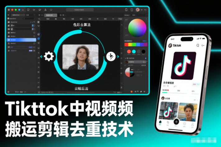 Tiktok中视频纯搬运剪辑去重技术,外来技术,自行测试-高东资源网