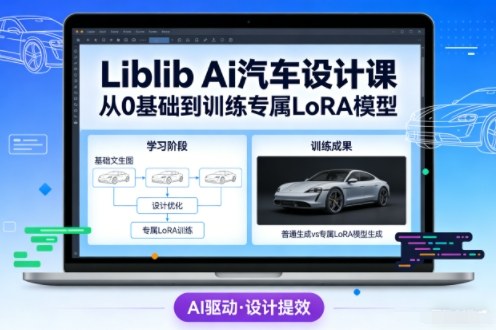Liblib Ai汽车设计课，从0基础文生图，到教你训练专属设计和风格LoRA模型-高东资源网