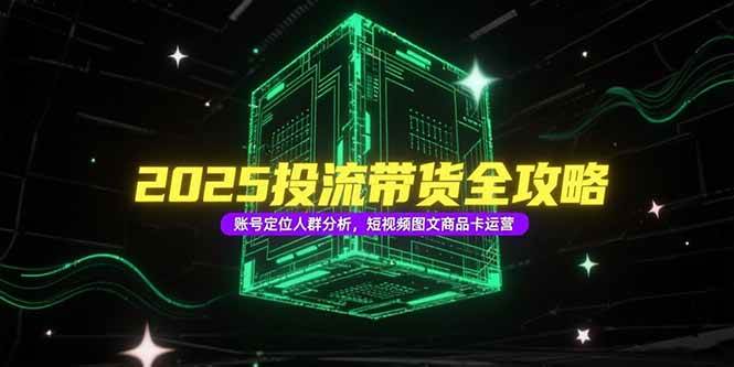 （15233期）2025投流带货全攻略，账号定位人群分析，短视频图文商品卡运营-高东资源网
