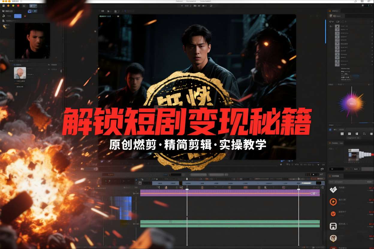 短剧拉新之原创燃剪精简剪辑实操课，解锁短剧变现秘籍-高东资源网