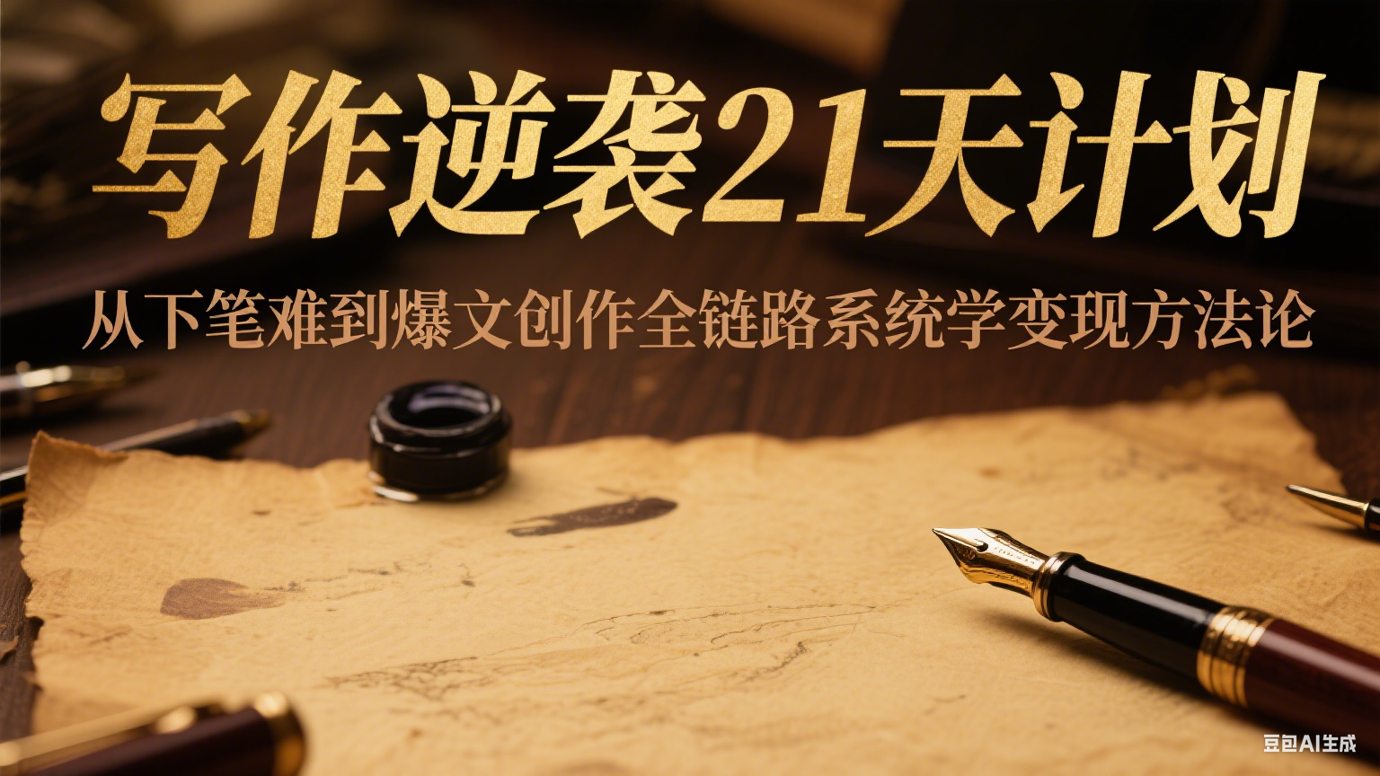 写作逆袭21天计划：从下笔难到爆文创作全链路系统学变现方法论-高东资源网