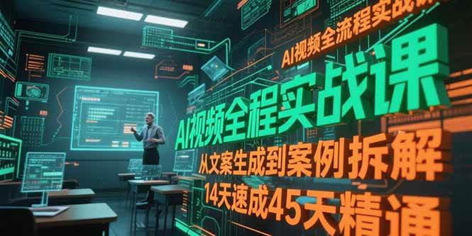 （15172期）AI视频全流程实战课，从文案生成到案例拆解，14天速成45天精通-高东资源网