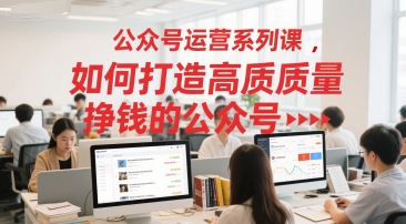 公众号运营系列课，如何打造高质量挣钱的公众号-高东资源网