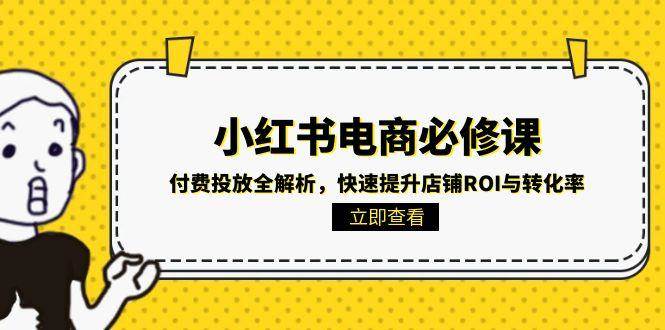 小红书电商必修课：付费投放全解析，快速提升店铺ROI与转化率-高东资源网