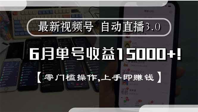 （15227期）最新视频号直播3.0, 6月单号收益15000+, 零门槛操作,上手即赚钱-高东资源网