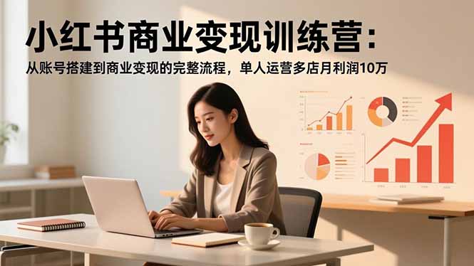 小红书商业变现训练营:从账号搭建到商业变现的完整流程,单人运营多店月利润10万-高东资源网