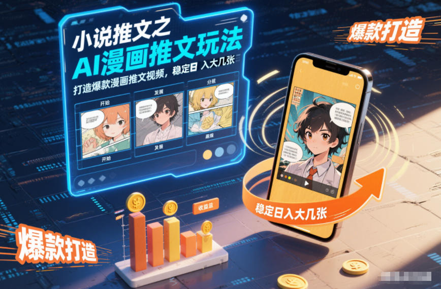 小说推文之AI漫画推文玩法，打造爆款漫画推文视频，稳定日入大几张-高东资源网