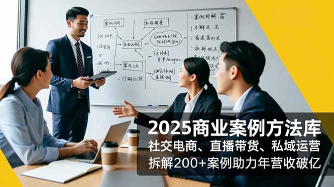 2025商业案例方法库,社交电商、直播带货、私域运营,拆解200+案例助力年营收破亿-高东资源网