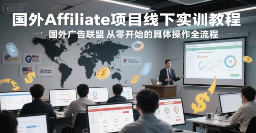 国外Affiliate项目线下实训教程，国外广告联盟从零开始的具体操作全流程-高东资源网