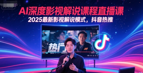 AI深度影视解说课程直播课，2025最新影视解说模式，抖音热推-高东资源网