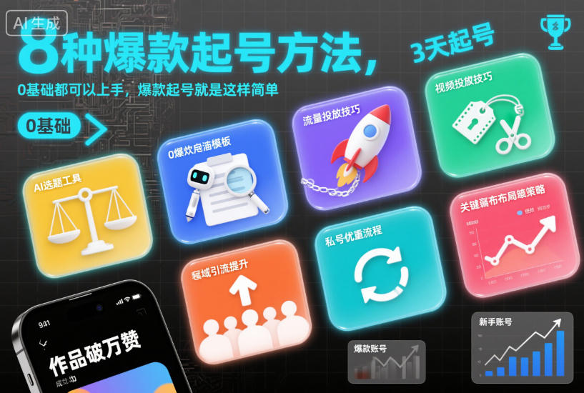 8种爆款起号方法，0基础都可以上手，爆款起号就是这样简单-高东资源网
