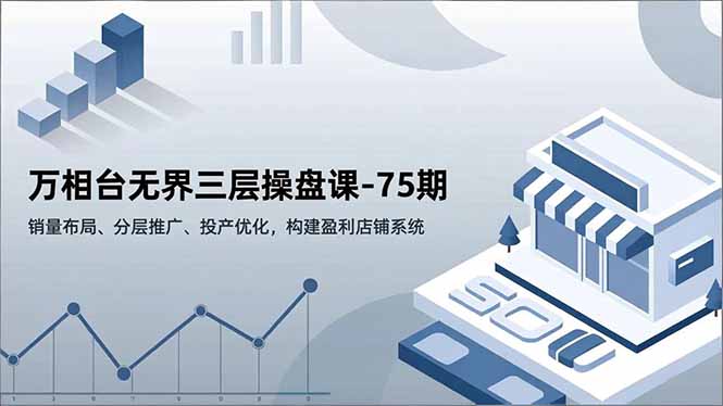 万相台无界三层操盘课-75期，销量布局、分层推广、投产优化，构建盈利店铺系统-高东资源网