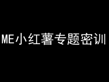 ME小红薯专题密训-小红书电商教程-高东资源网