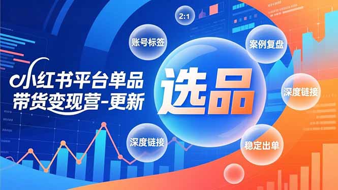 小红书平台单品带货变现营-更新，极致选品、账号标签、案例复盘，深度链接，快速启动稳定出单-高东资源网