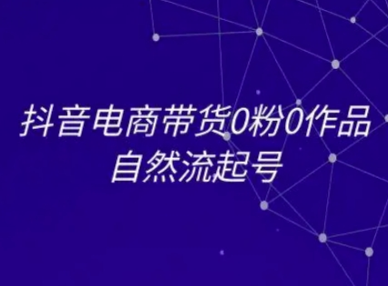 抖音电商带货0粉0作品自然流起号，抖音电商教程-高东资源网