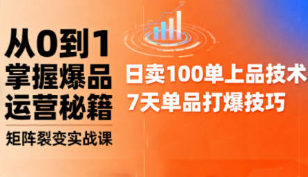 抖音小店爆品打造与矩阵裂变实战课-高东资源网