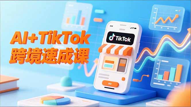 AI+TikTok跨境速成课,智能翻译、店铺定位、流程拆解,7天高效上线运营-高东资源网