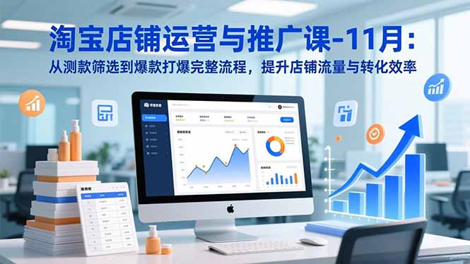 淘宝店铺运营与推广课-11月:从测款筛选到爆款打爆完整流程,提升店铺流量与转化效率-高东资源网
