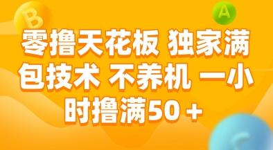 零撸天花板，独家满包技术，不用养机，一小时撸满50+，收益稳定【揭秘】-高东资源网