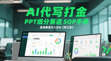 AI代写打金，PPT细分赛道SOP手册，蓝海赛道月入过W【附工具】-高东资源网