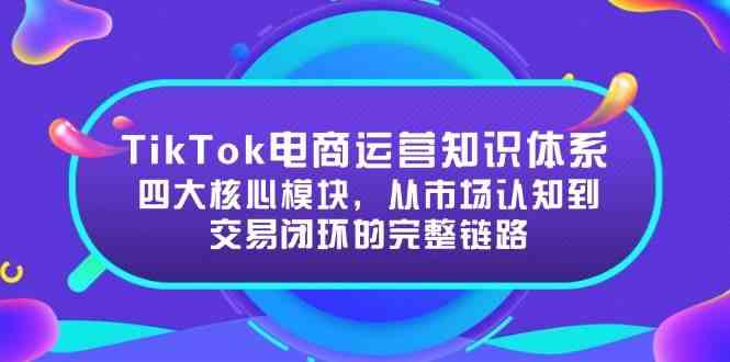 TikTok电商运营知识体系：四大核心模块，从市场认知到交易闭环的完整链路-高东资源网