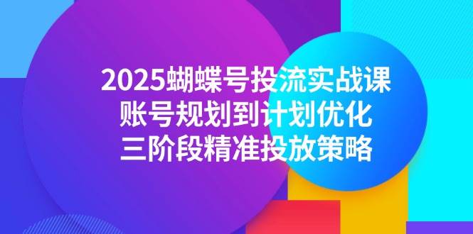 （14987期）2025蝴蝶号投流实战课，账号规划到计划优化，三阶段精准投放策略-高东资源网