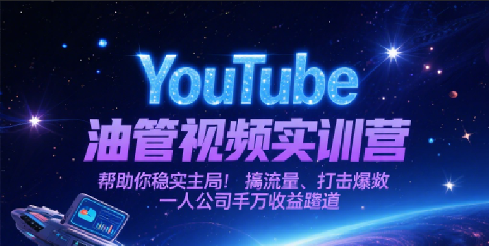 YouTube油管视频实训营，帮助你稳入局、搞流量、打爆款，一人公司千万收益赛道-高东资源网