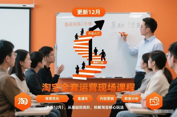 淘宝全套运营现场课程(更新12月)，从基础到高阶，拆解淘宝核心玩法-高东资源网