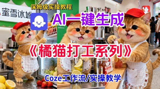 Coze扣子工作流一键生成胖橘猫打工短视频,保姆级实操搭建教学-高东资源网