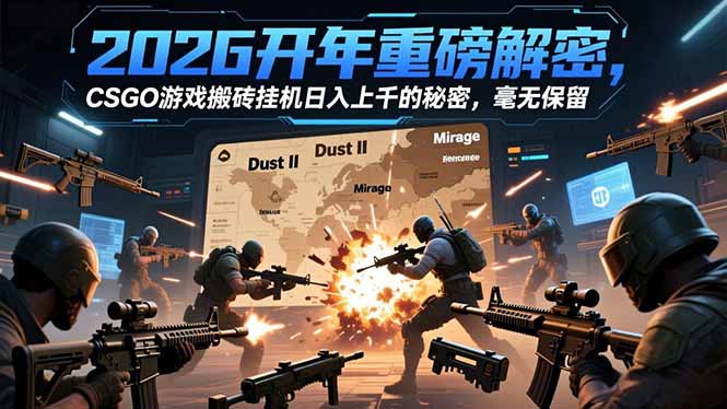 2026开年重磅解密，CSGO游戏搬砖挂机日入上千的秘密，毫无保留-高东资源网