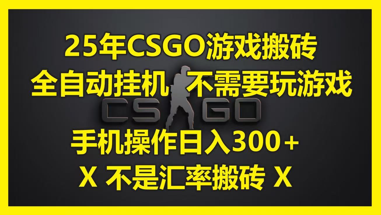 25年CSGO游戏搬砖，全自动挂机，不需要玩游戏，手机操作日入300+。(不是汇率搬砖)-高东资源网